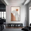 Artronauts Glass Print S | 72x46 cm | 28.3"x18.1" / Walnut Rising Sun Arches– Bohemian Tempered Glass Wall Art