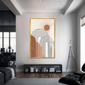 Artronauts Glass Print S | 72x46 cm | 28.3"x18.1" / Gold Rising Sun Arches– Bohemian Tempered Glass Wall Art