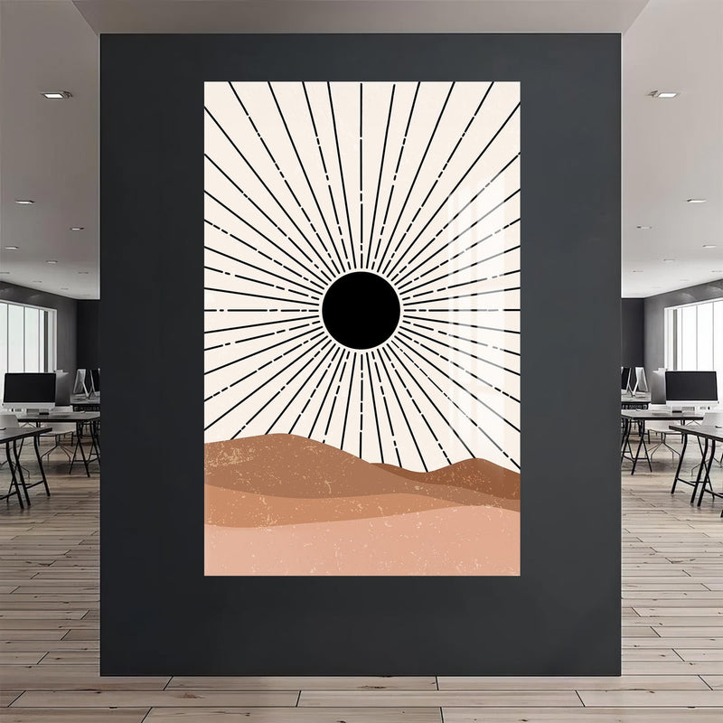 Artronauts Glass Print Desert Sunburst– Bohemian Tempered Glass Wall Art