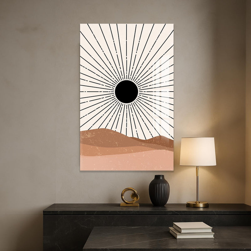 Artronauts Glass Print Desert Sunburst– Bohemian Tempered Glass Wall Art