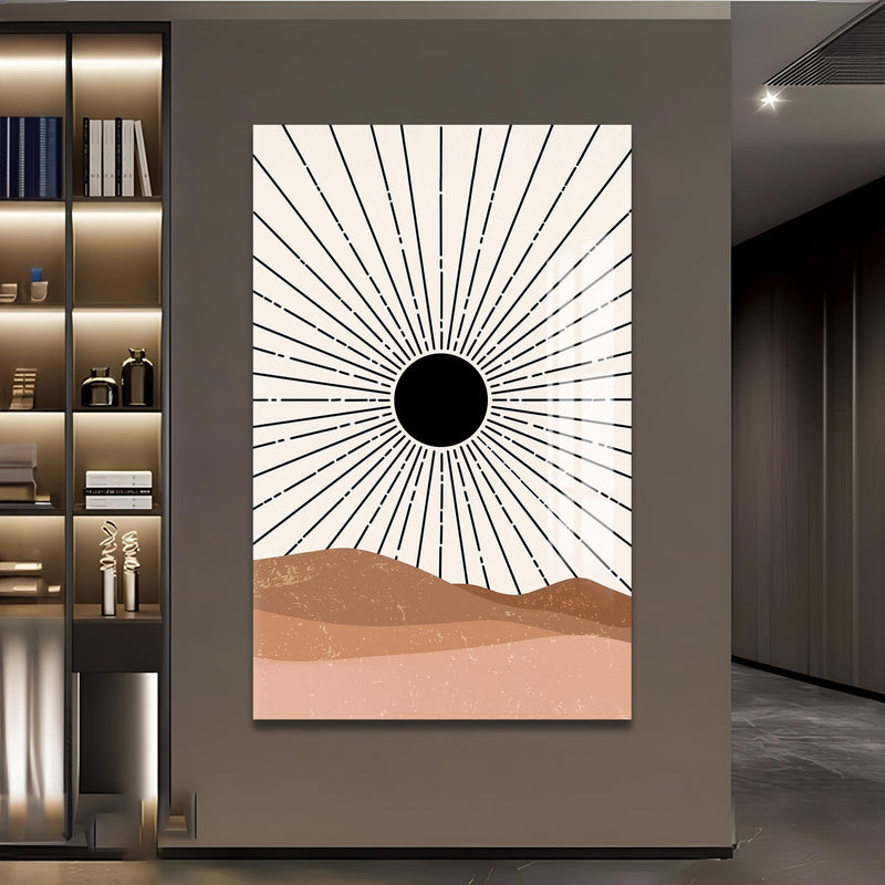 Artronauts Glass Print Desert Sunburst– Bohemian Tempered Glass Wall Art