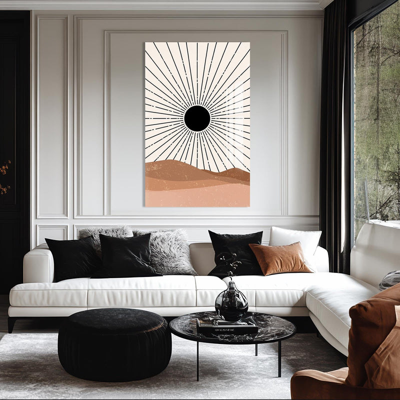 Artronauts Glass Print Desert Sunburst– Bohemian Tempered Glass Wall Art