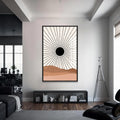 Artronauts Glass Print S | 72x46 cm | 28.3"x18.1" / Black Desert Sunburst– Bohemian Tempered Glass Wall Art