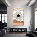 Artronauts Glass Print S | 72x46 cm | 28.3"x18.1" / Gold Desert Sunburst– Bohemian Tempered Glass Wall Art