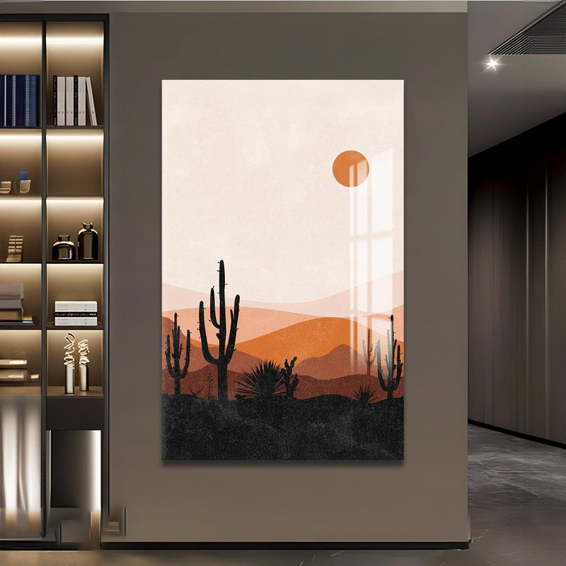 Artronauts Glass Print Cactus Horizon– Bohemian Tempered Glass Wall Art