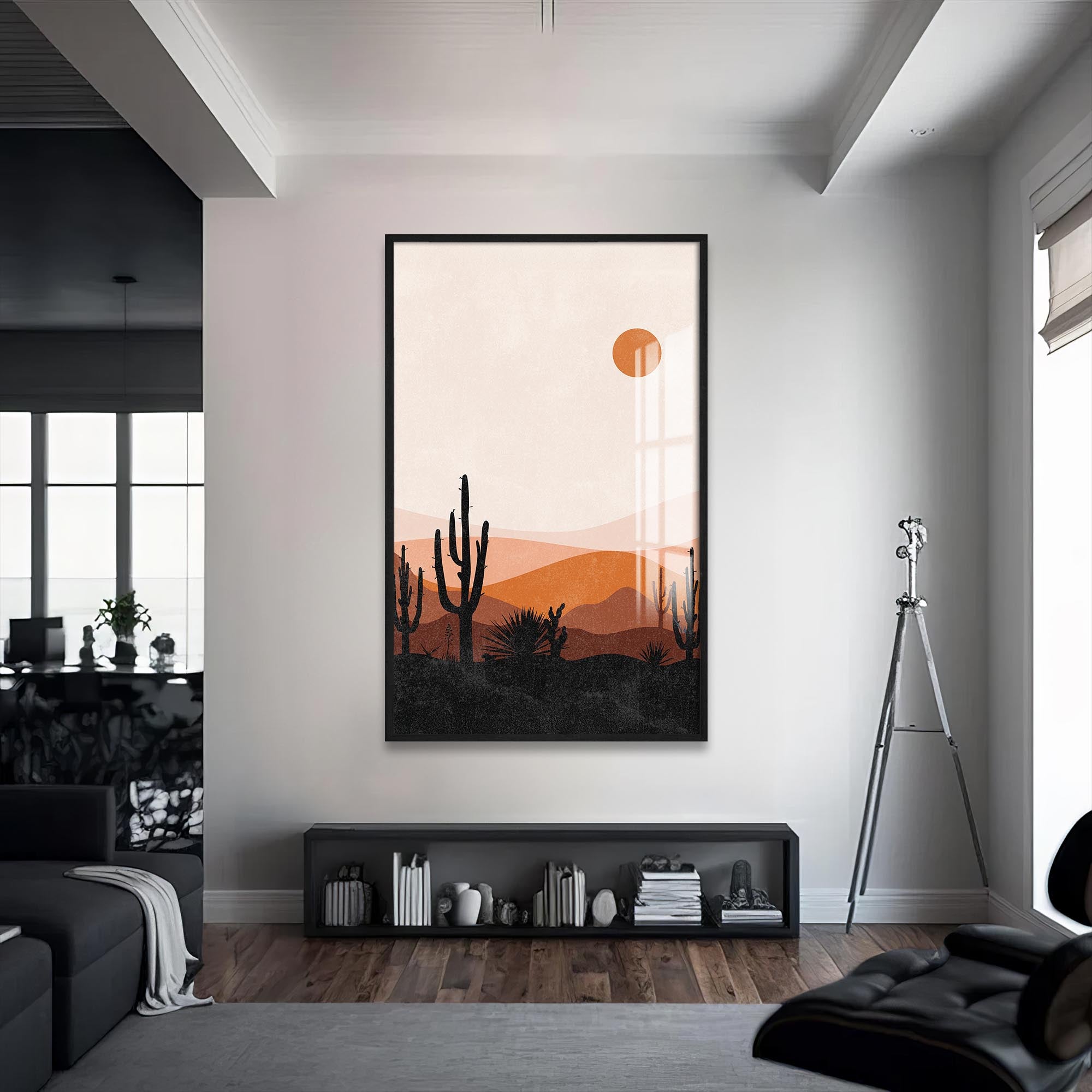 Cactus Horizon– Bohemian Tempered Glass Wall Art