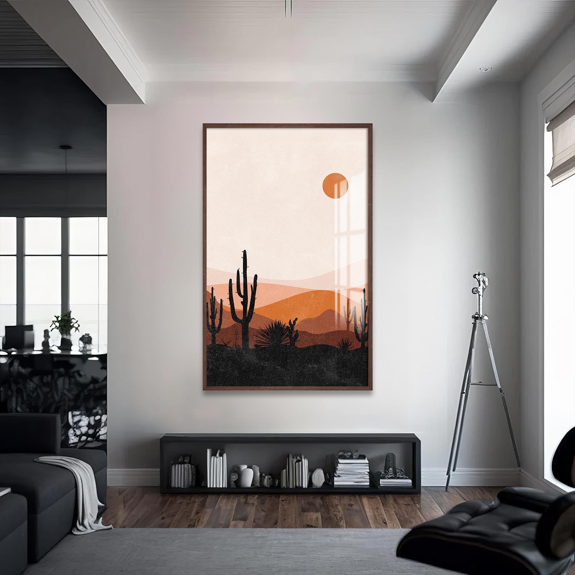 Cactus Horizon– Bohemian Tempered Glass Wall Art
