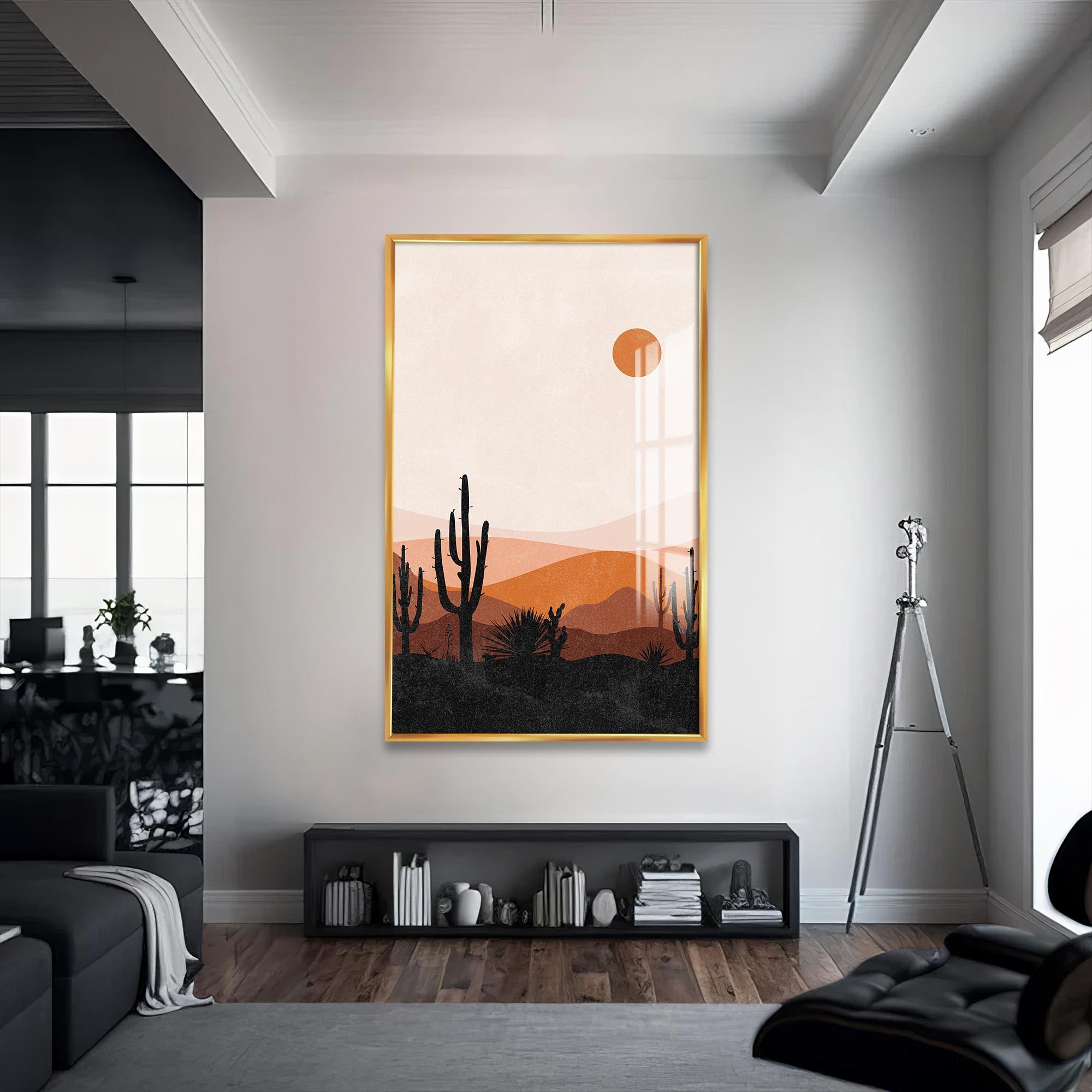 Cactus Horizon– Bohemian Tempered Glass Wall Art