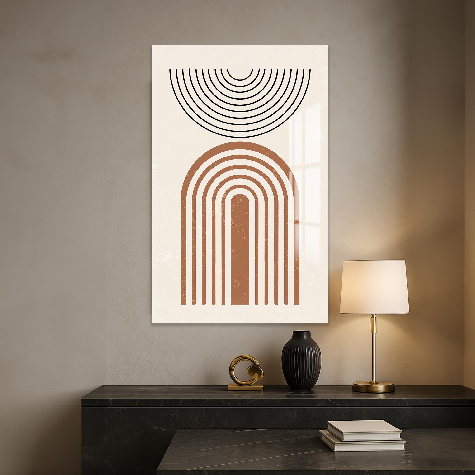 Artronauts Glass Print Arc & Horizon Minimal– Bohemian Tempered Glass Wall Art