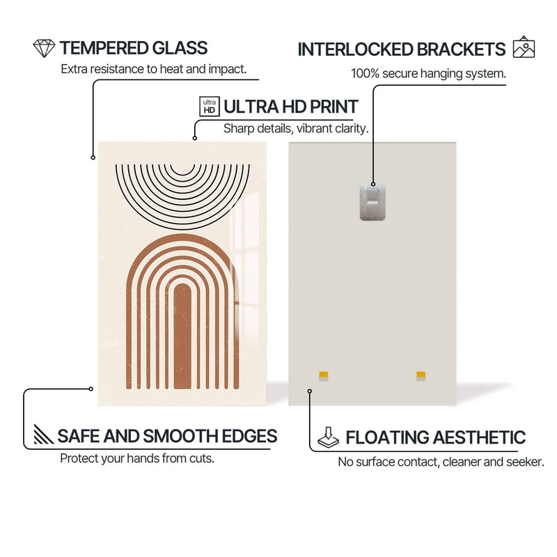 Artronauts Glass Print Arc & Horizon Minimal– Bohemian Tempered Glass Wall Art