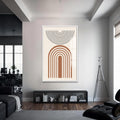 Artronauts Glass Print S | 72x46 cm | 28.3"x18.1" / White Arc & Horizon Minimal– Bohemian Tempered Glass Wall Art