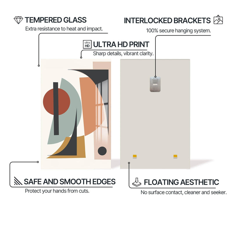 Artronauts Glass Print Retro Angle Composition – Bohemian Tempered Glass Wall Art