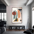 Artronauts Glass Print S | 72x46 cm | 28.3"x18.1" / Walnut Retro Angle Composition – Bohemian Tempered Glass Wall Art