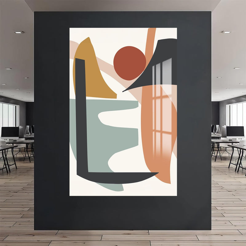 Artronauts Glass Print Abstract Motion Shapes – Bohemian Tempered Glass Wall Art