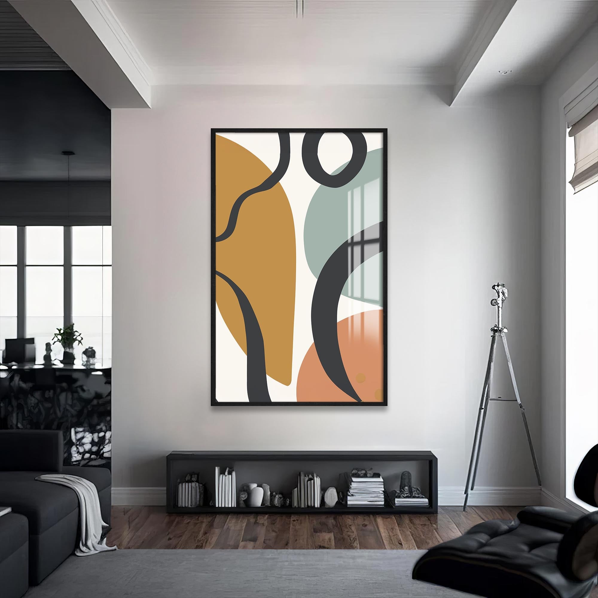 Organic Curves Harmony – Bohemian Tempered Glass Wall Art