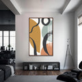Artronauts Glass Print S | 72x46 cm | 28.3"x18.1" / Walnut Organic Curves Harmony – Bohemian Tempered Glass Wall Art