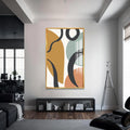 Artronauts Glass Print S | 72x46 cm | 28.3"x18.1" / Gold Organic Curves Harmony – Bohemian Tempered Glass Wall Art