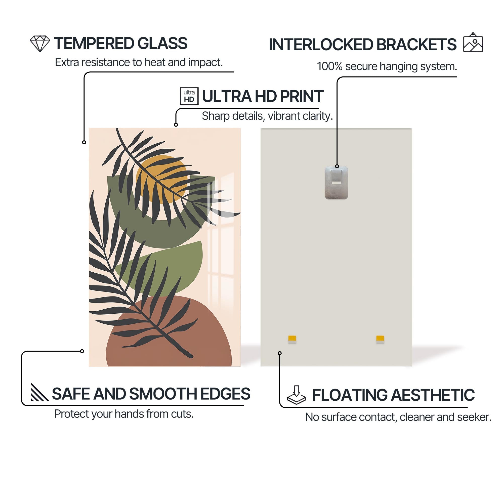 Tropical Balance – Bohemian Tempered Glass Wall Art