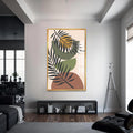 Artronauts Glass Print S | 72x46 cm | 28.3"x18.1" / Gold Tropical Balance – Bohemian Tempered Glass Wall Art