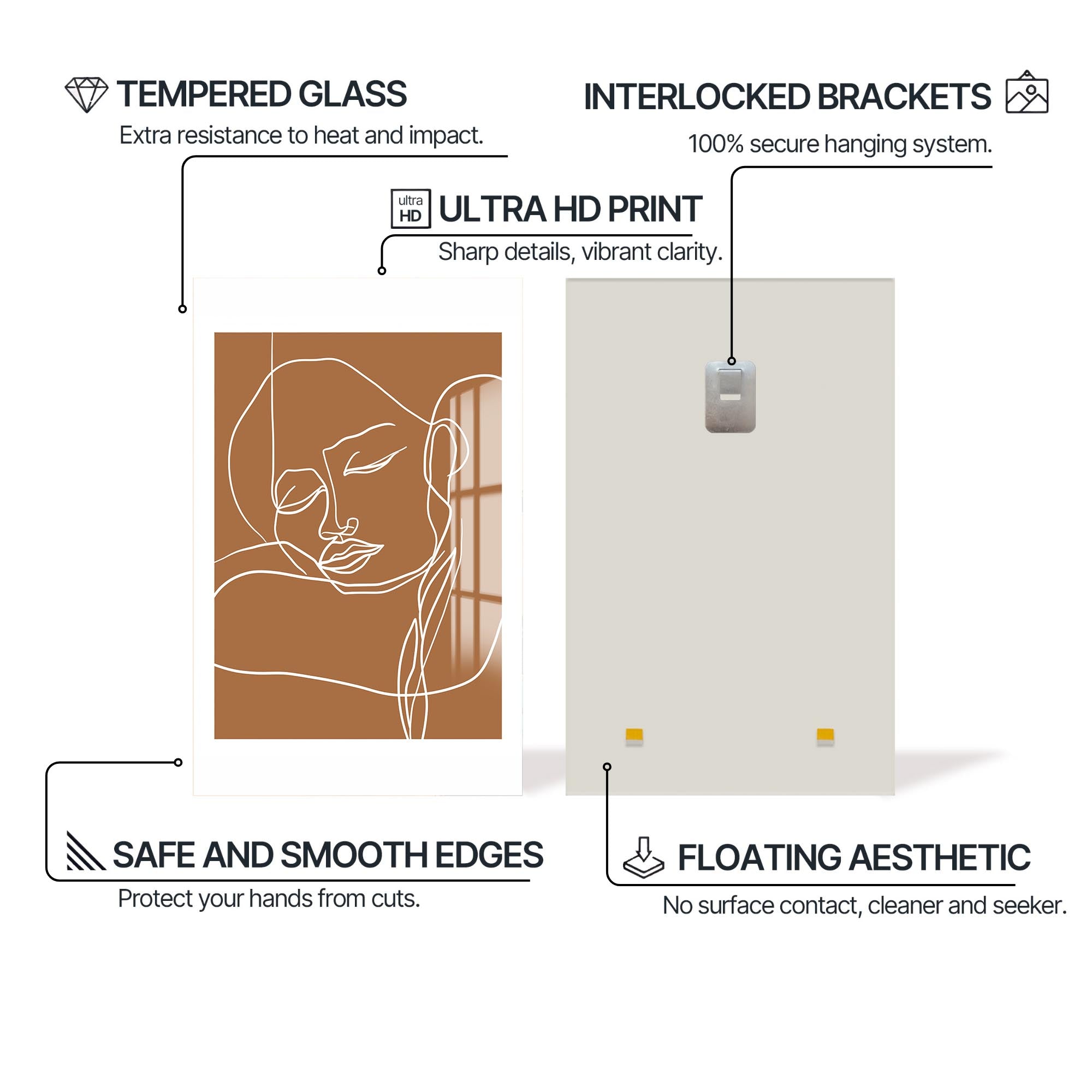 Artronauts Glass Print Contour Serenity– Bohemian Tempered Glass Wall Art