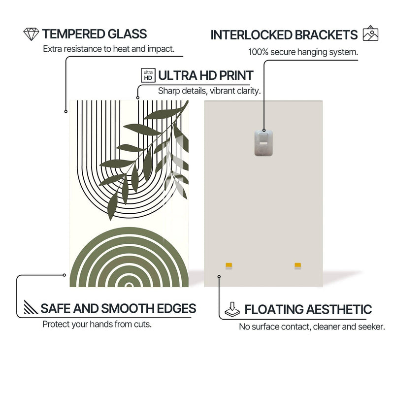 Artronauts Glass Print Botanical Arches Duo – Bohemian Tempered Glass Wall Art