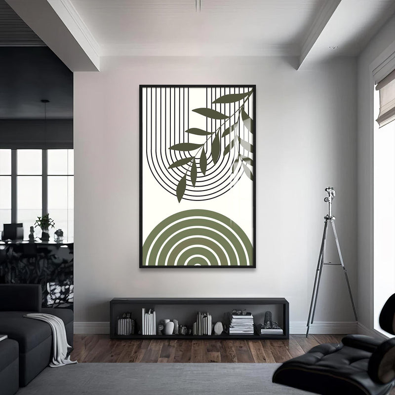 Artronauts Glass Print S | 72x46 cm | 28.3"x18.1" / Black Botanical Arches Duo – Bohemian Tempered Glass Wall Art