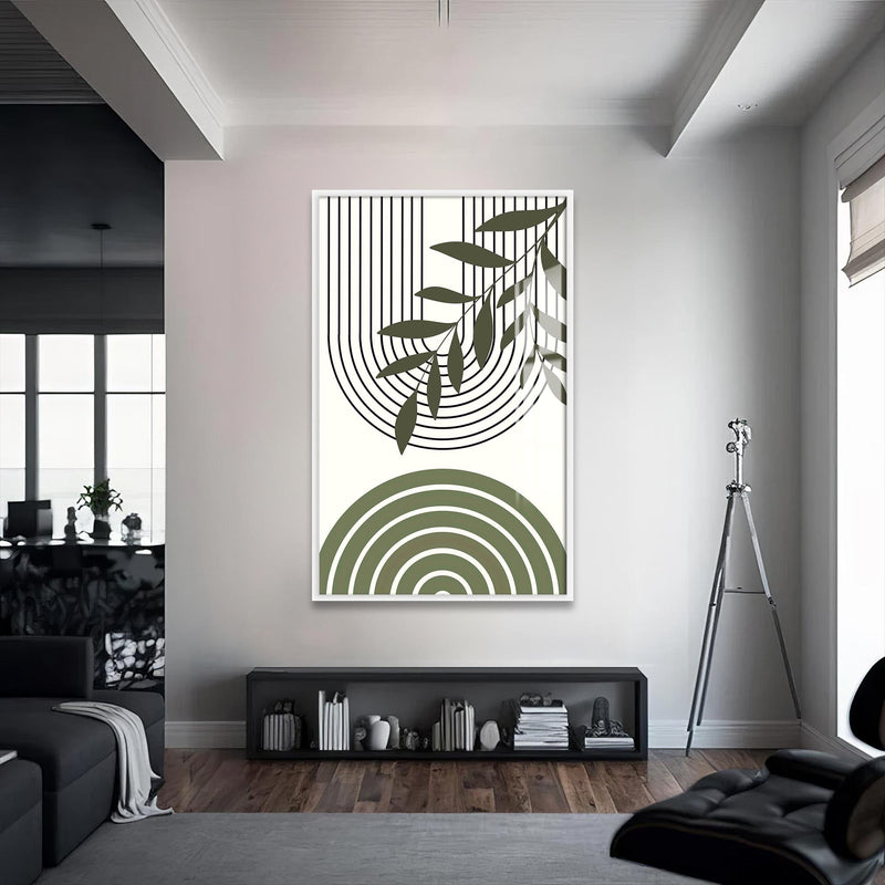 Artronauts Glass Print S | 72x46 cm | 28.3"x18.1" / White Botanical Arches Duo – Bohemian Tempered Glass Wall Art