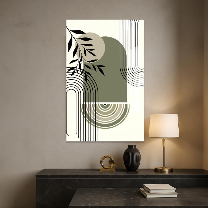 Artronauts Glass Print Olive Arc Harmony– Bohemian Tempered Glass Wall Art