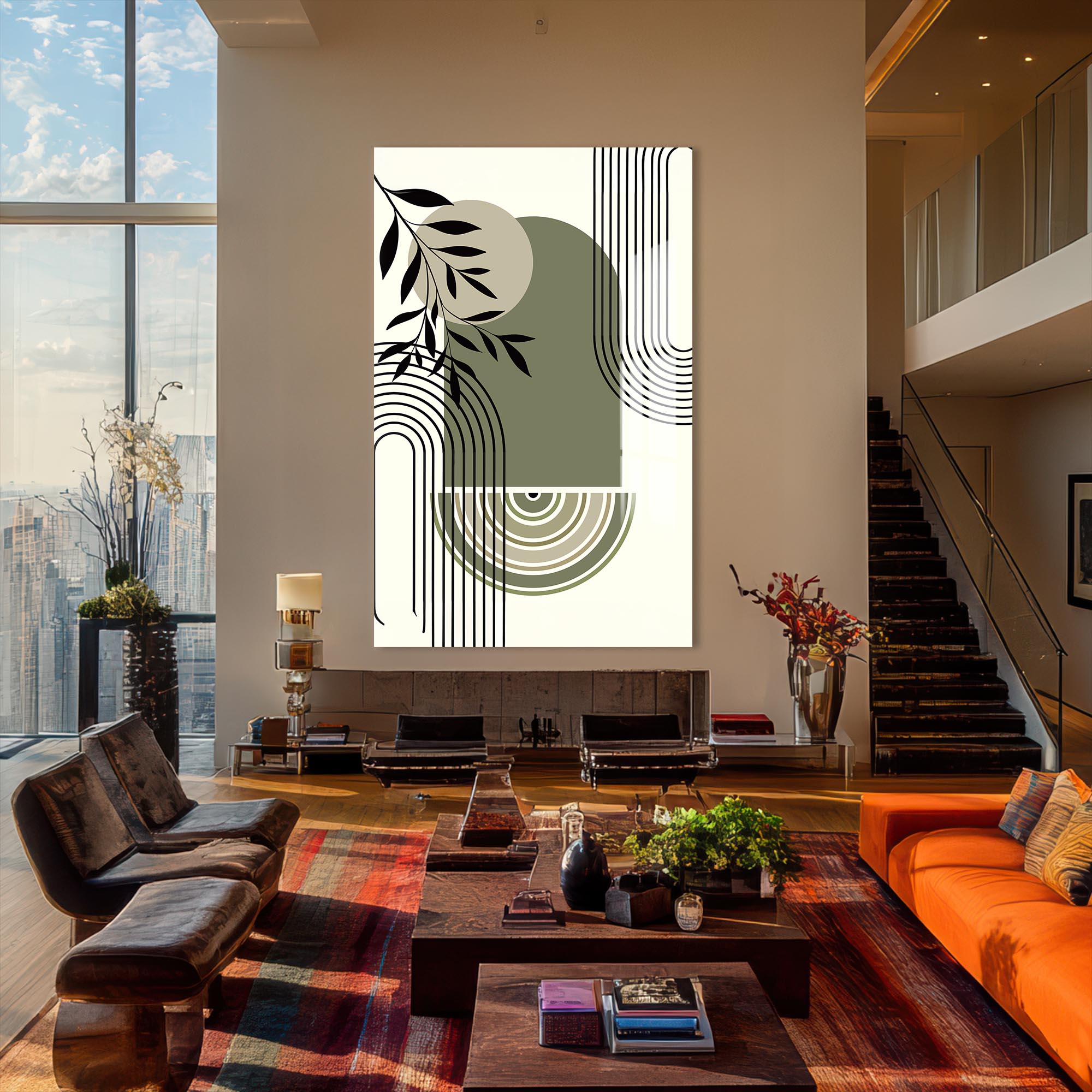 Artronauts Glass Print Olive Arc Harmony– Bohemian Tempered Glass Wall Art