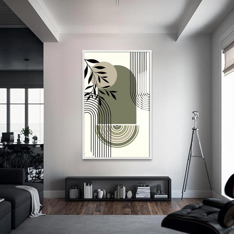 Artronauts Glass Print S | 72x46 cm | 28.3"x18.1" / White Olive Arc Harmony– Bohemian Tempered Glass Wall Art