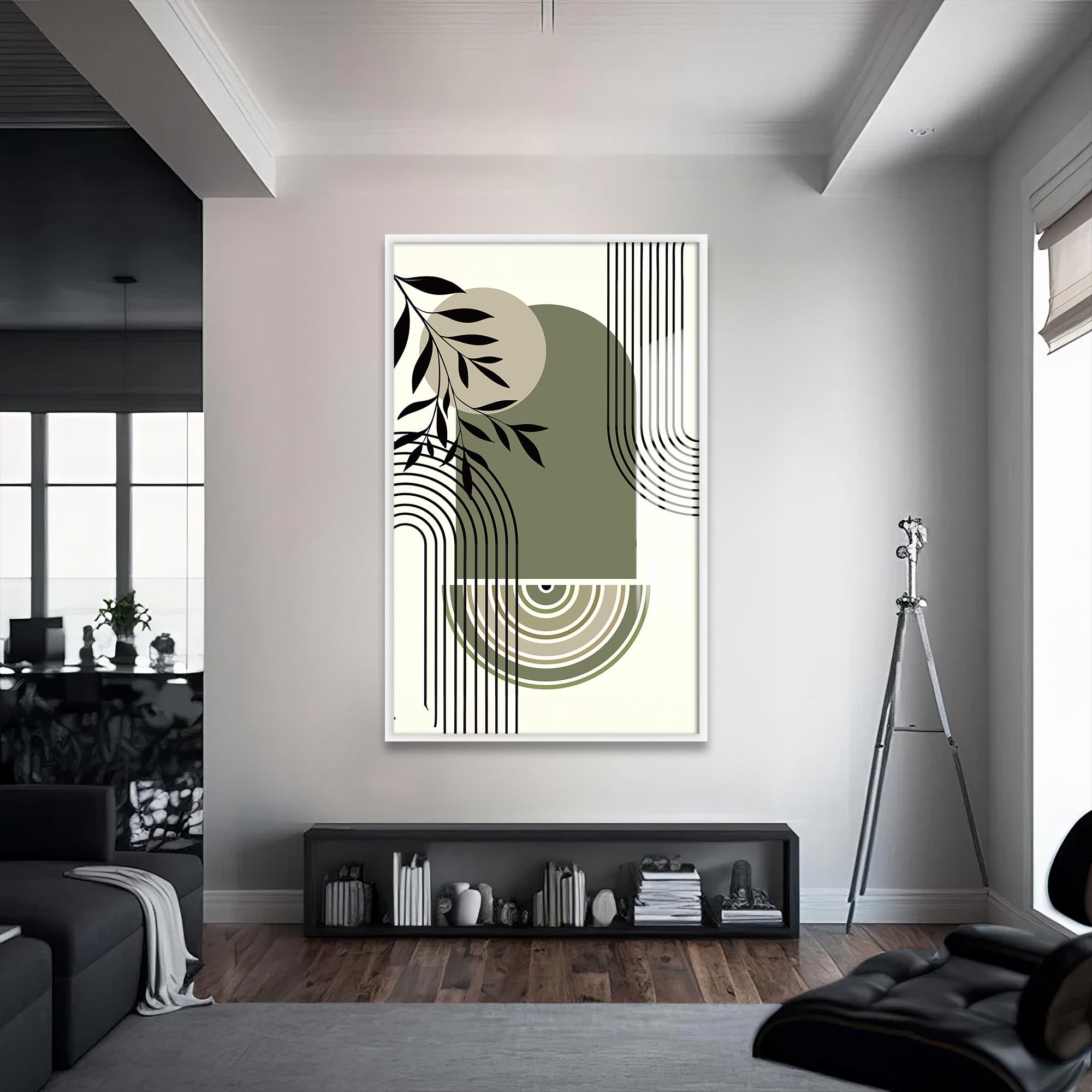 Artronauts Glass Print S | 72x46 cm | 28.3"x18.1" / White Olive Arc Harmony– Bohemian Tempered Glass Wall Art