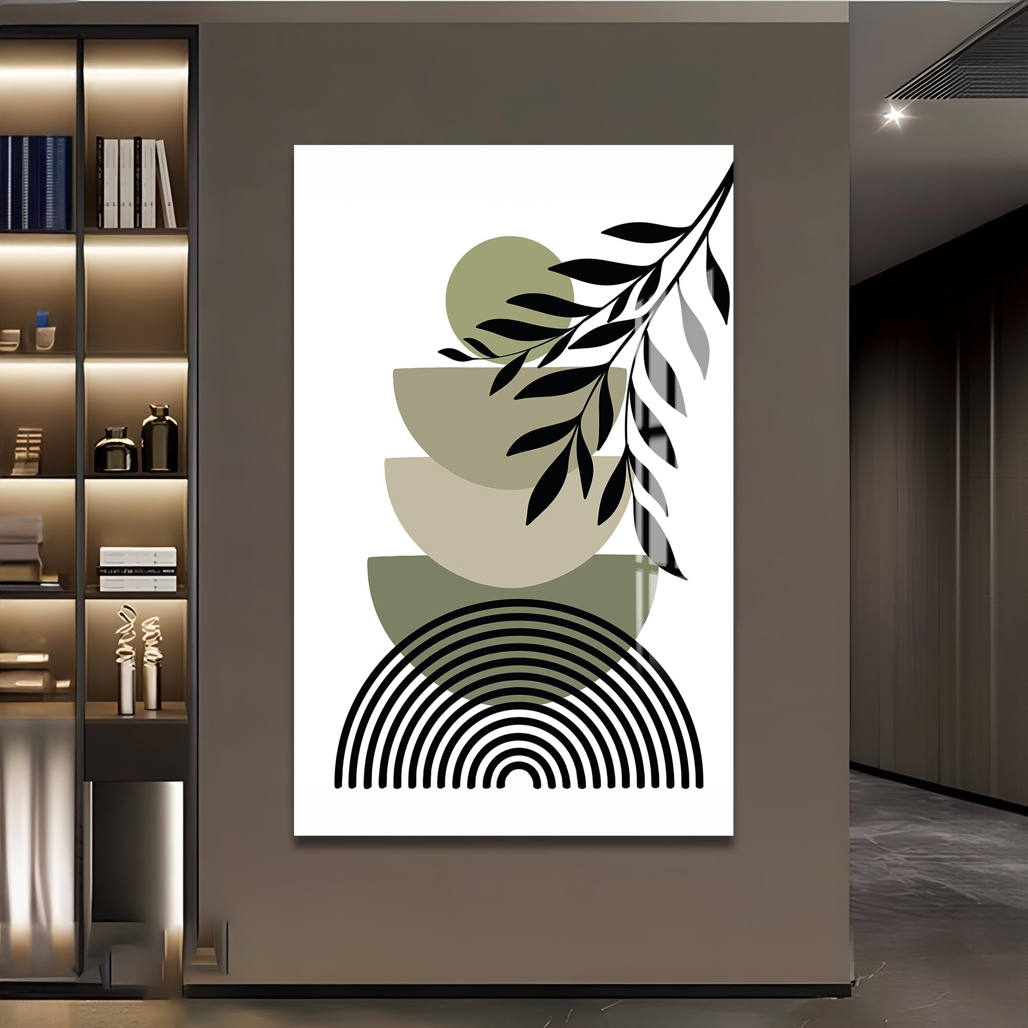 Botanical Balance– Bohemian Tempered Glass Wall Art