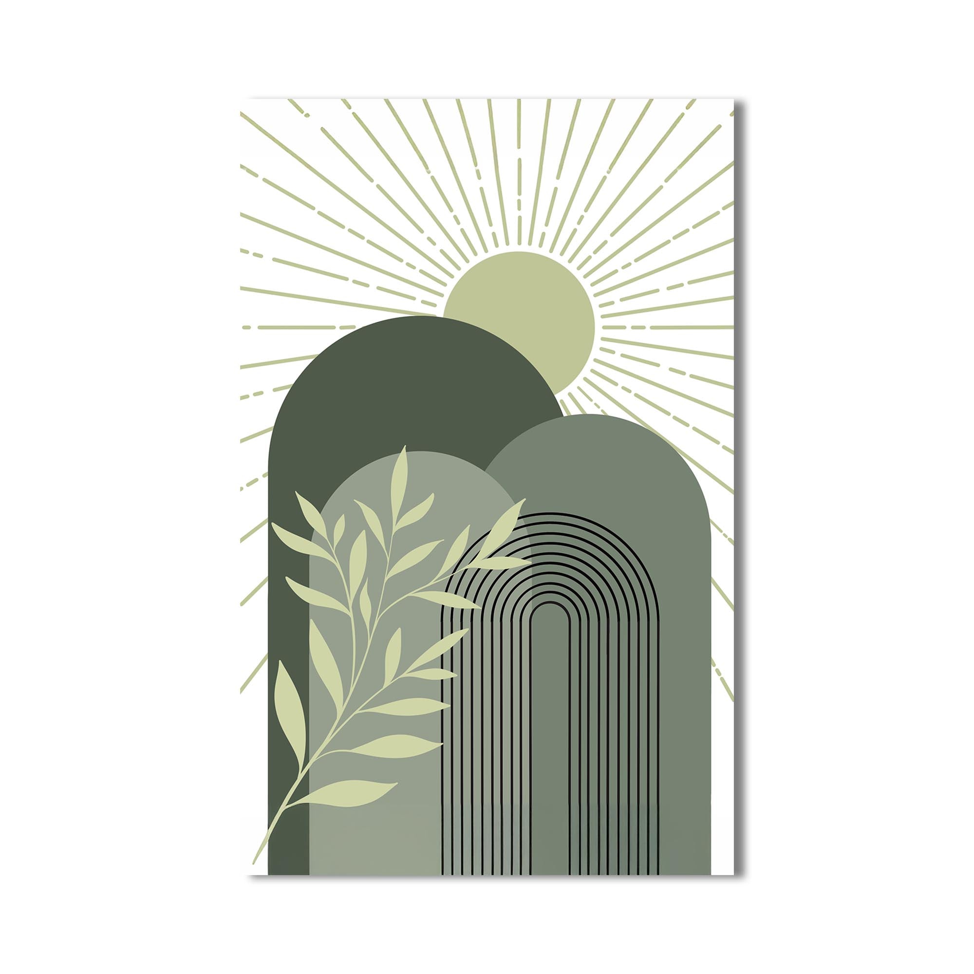 Artronauts Glass Print Sage Sunrise Peaks– Bohemian Tempered Glass Wall Art