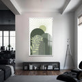 Artronauts Glass Print S | 72x46 cm | 28.3"x18.1" / White Sage Sunrise Peaks– Bohemian Tempered Glass Wall Art