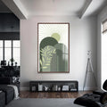 Artronauts Glass Print S | 72x46 cm | 28.3"x18.1" / Walnut Sage Sunrise Peaks– Bohemian Tempered Glass Wall Art