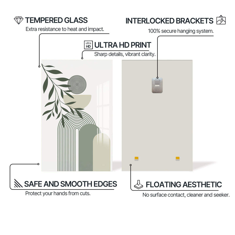 Artronauts Glass Print Arc Rhythm Botanical– Bohemian Tempered Glass Wall Art
