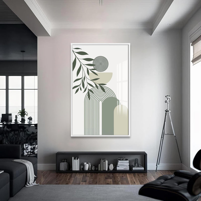 Artronauts Glass Print S | 72x46 cm | 28.3"x18.1" / White Arc Rhythm Botanical– Bohemian Tempered Glass Wall Art