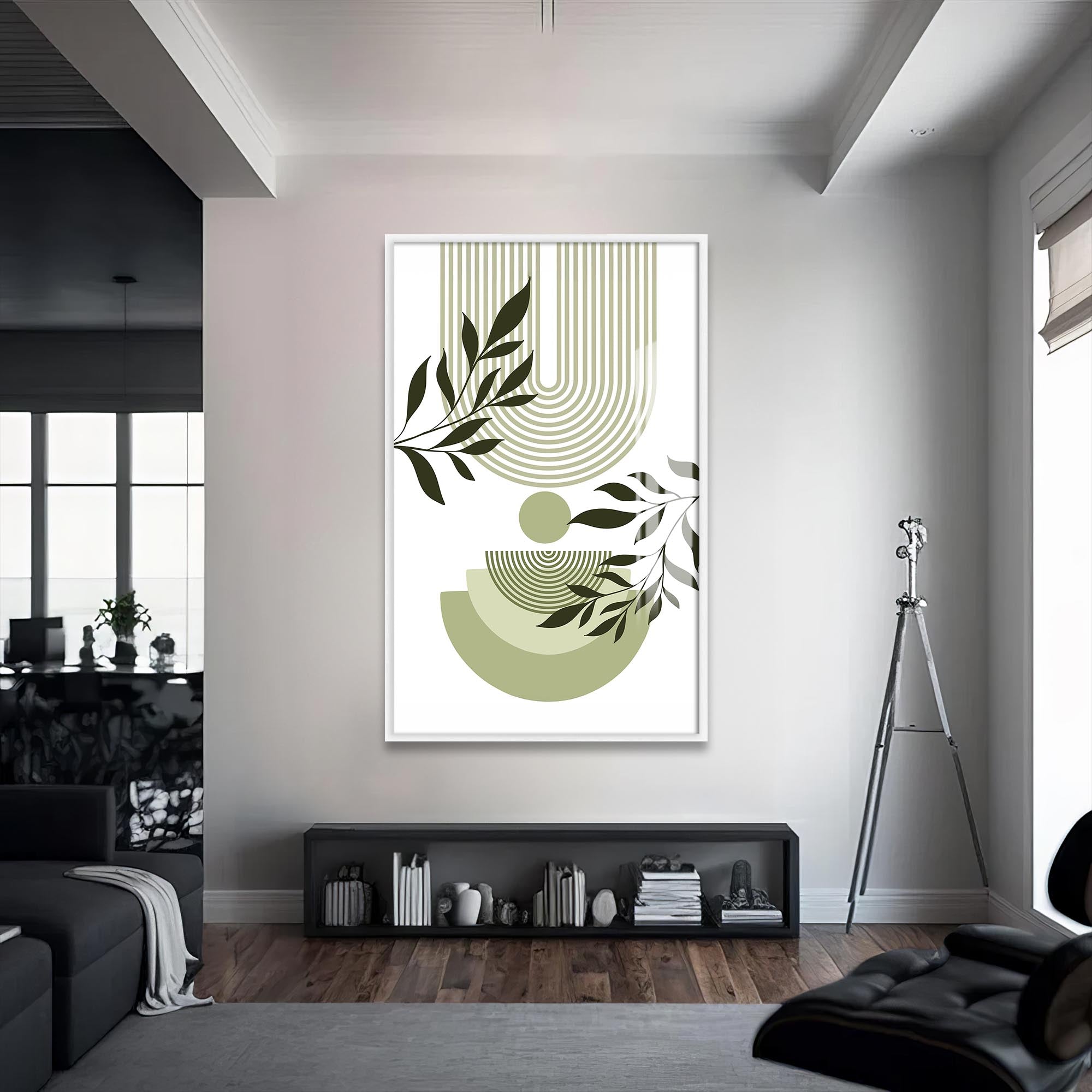 Verdant Flow– Bohemian Tempered Glass Wall Art