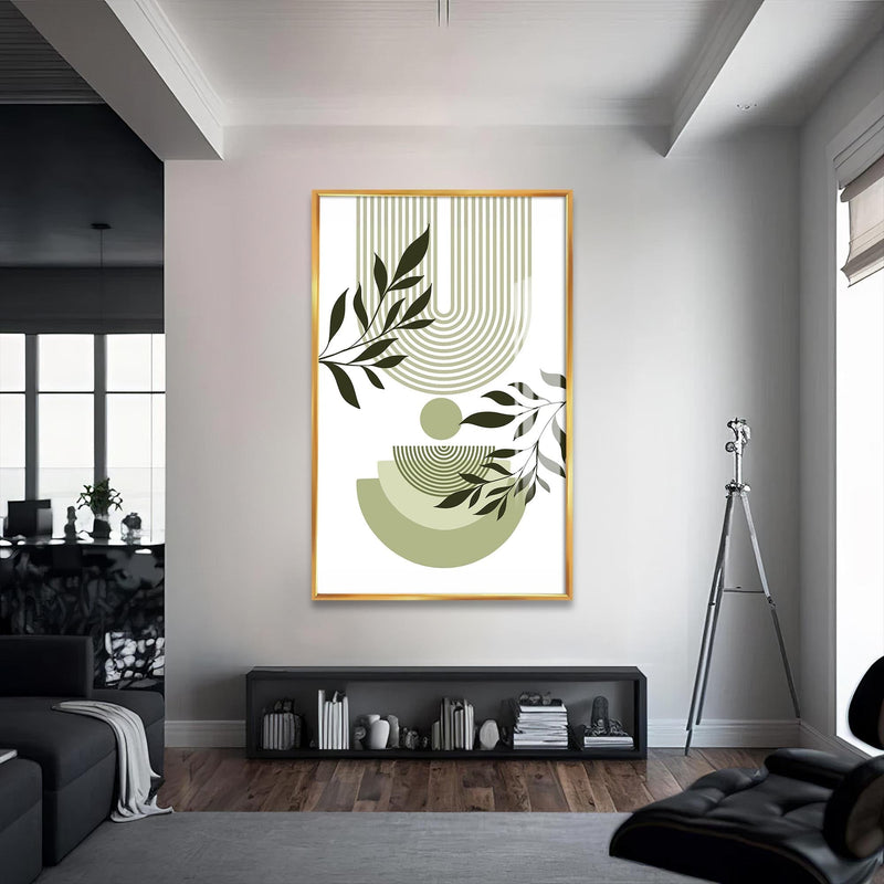 Artronauts Glass Print S | 72x46 cm | 28.3"x18.1" / Gold Verdant Flow– Bohemian Tempered Glass Wall Art