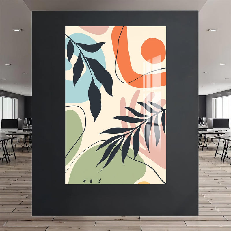 Artronauts Glass Print Sunset Bloom Abstract– Bohemian Tempered Glass Wall Art