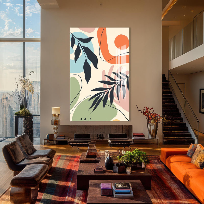 Artronauts Glass Print Sunset Bloom Abstract– Bohemian Tempered Glass Wall Art
