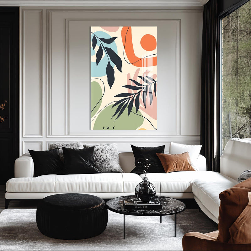 Artronauts Glass Print Sunset Bloom Abstract– Bohemian Tempered Glass Wall Art