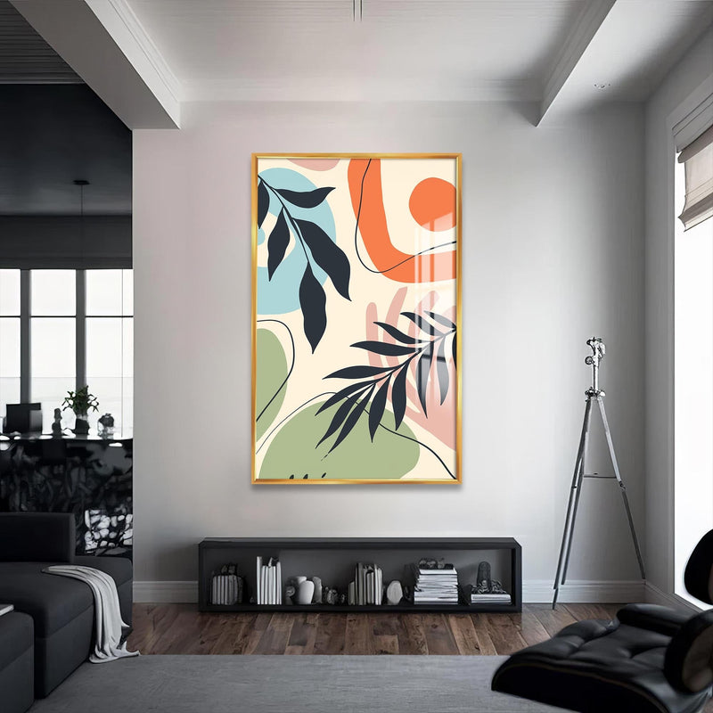 Artronauts Glass Print S | 72x46 cm | 28.3"x18.1" / Gold Sunset Bloom Abstract– Bohemian Tempered Glass Wall Art