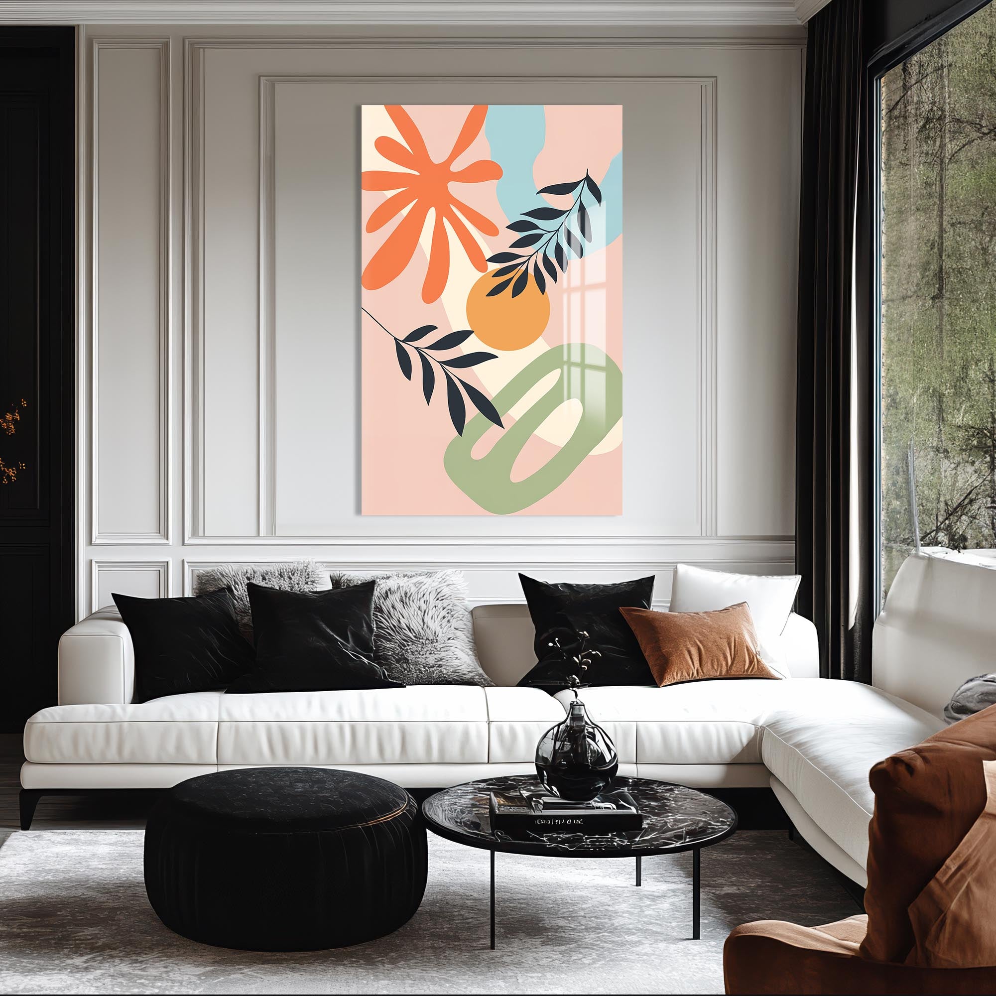 Warm Arc Garden– Bohemian Tempered Glass Wall Art