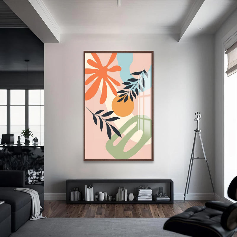 Artronauts Glass Print S | 72x46 cm | 28.3"x18.1" / Walnut Warm Arc Garden– Bohemian Tempered Glass Wall Art