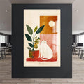 Artronauts Glass Print Sunny Garden Cat– Bohemian Tempered Glass Wall Art