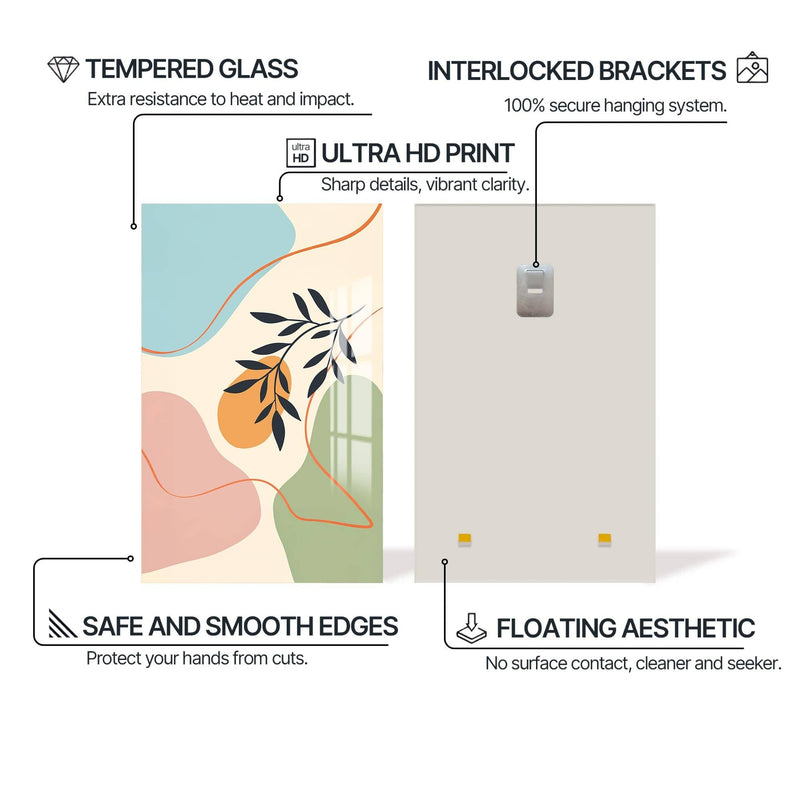 Artronauts Glass Print Peach Twin Bloom– Bohemian Tempered Glass Wall Art