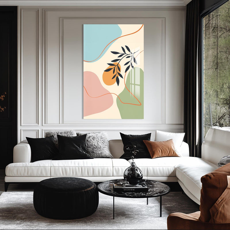 Artronauts Glass Print Peach Twin Bloom– Bohemian Tempered Glass Wall Art