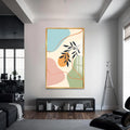 Artronauts Glass Print S | 72x46 cm | 28.3"x18.1" / Gold Peach Twin Bloom– Bohemian Tempered Glass Wall Art
