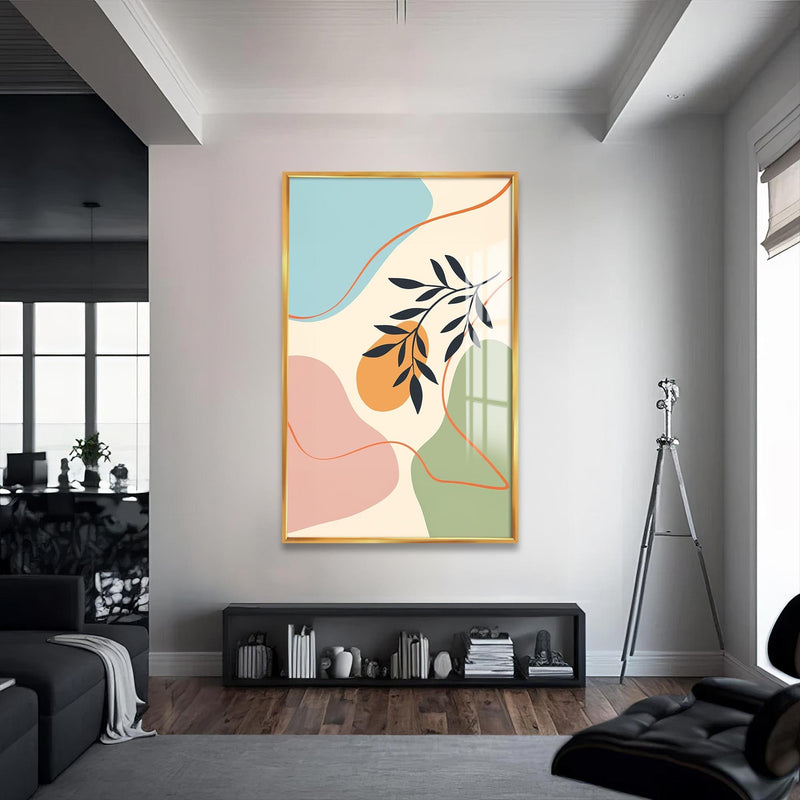 Artronauts Glass Print S | 72x46 cm | 28.3"x18.1" / Gold Peach Twin Bloom– Bohemian Tempered Glass Wall Art